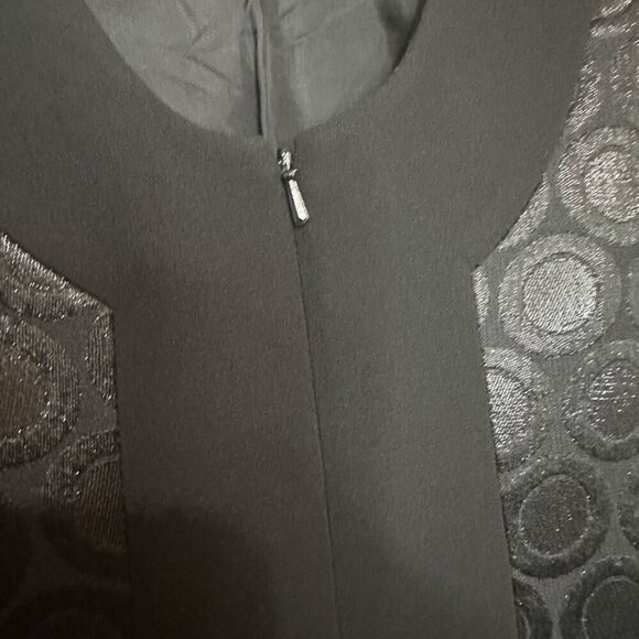 Tory Burch‎ Brylyn Dress Black Metallic Textured Circle Print Cocktail A-Line 0 - Picture 9 of 11